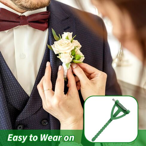 20 Pcs Boutonnieres Safety Pins, Buttonhole Flowers Pins Safety Pin Plastic Triangle Corsage Pin Buttonhole T Shape Holder Floral Brooches Holder Clips Making Supplies for Wedding Bride Groom DIY in Saudi Arabia