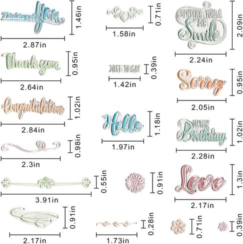Happy Birthday Colorful Words Clear Stamp Silicone Stamp Cards with Sentiments, Letters Clear Rubber Seal Stamps for Holiday Card Making Decoration and DIY Scrapbooking Album DIY Crafts in Saudi Arabia