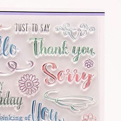Happy Birthday Colorful Words Clear Stamp Silicone Stamp Cards with Sentiments, Letters Clear Rubber Seal Stamps for Holiday Card Making Decoration and DIY Scrapbooking Album DIY Crafts in Saudi Arabia