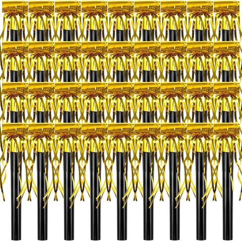 SKYLETY 18 Pieces Party Squawkers Party Blower Noisemakers Blowouts Whistles Fringed Noise Maker Gold Musical Blowouts for New Year Party Birthday Party Supplies in Kuwait