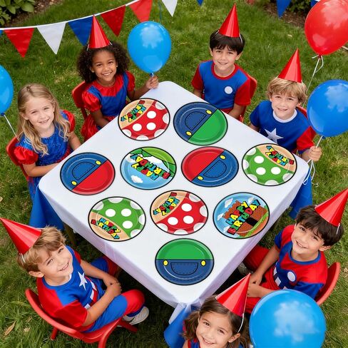 60Pcs Super Theme Brother Birthday Party Supplies Set Brothers Theme Plates Super Video Games Tableware 7" Disposable Paper Plates Favors for Kids Boys Girls Baby Shower Gamer Party Decoration in Saudi Arabia