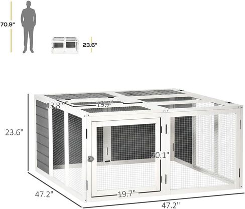 أرنب من الخشب الصلب، حظيرة دجاج خشبية كبيرة مع أسقف قابلة للفتح، موائل حيوانات صغيرة، بيت أرنب داخلي وخارجي، قفص خنزير غينيا، بيت الحيوانات الأليفة للهامستر، خنزير غينيا، ابن مقرض in Kuwait