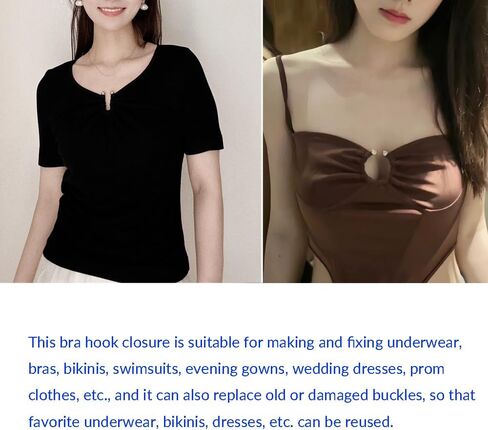 18 Pcs Metal Bikini Clips, 3 Sizes Alloy Bra Connector U Shape Ring Buckle Hook Closure for Sewing Swimsuit Lingerie Projects in Kuwait