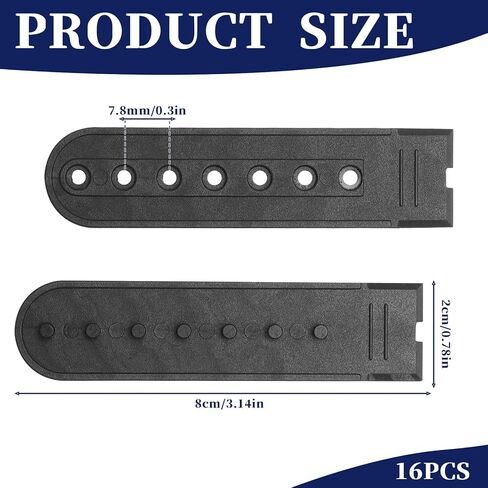 8 Pairs Snapback Extender Hat Extender Snapback Snap Extenders for Hats Plastic Snap Back Strap Replacement with 7 Holes for Repair Replacement Adjustment (Black, White) in Saudi Arabia