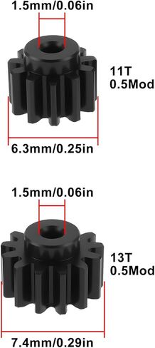 4Pcs 11T&13T Pinon Gear 0.5 Mod LMCB113P01 Compatible with Losi Micro-B Delrin RC Car, 1.5mm Aperture in Saudi Arabia