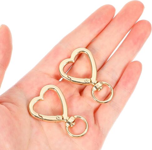 6Pcs Gold Heart Keychain Clip, Hanging Buckle Key Ring Spring Snap Swivel Keychain Hanging Buckle Key Chains Accessories for Bag Purse Handbag in Saudi Arabia