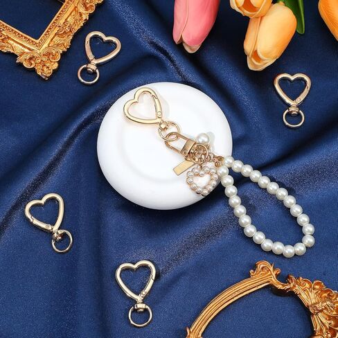 6Pcs Gold Heart Keychain Clip, Hanging Buckle Key Ring Spring Snap Swivel Keychain Hanging Buckle Key Chains Accessories for Bag Purse Handbag in Saudi Arabia