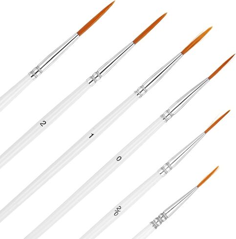 6 PCS Liner Brushes for Painting, Extra Long Sable Liner Paint Brushes for Oil, Model, Watercolor, Acrylic, and Miniature Painting in Saudi Arabia