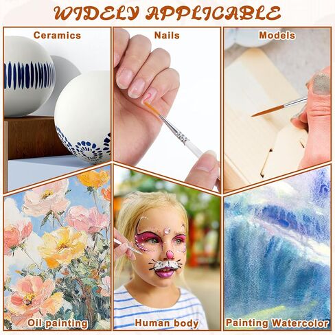 6 PCS Liner Brushes for Painting, Extra Long Sable Liner Paint Brushes for Oil, Model, Watercolor, Acrylic, and Miniature Painting in Saudi Arabia