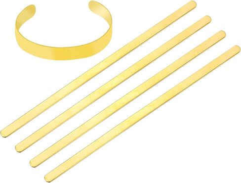 HARFINGTON 5 Pcs Bracelet Blanks 1/4" x 6 Inch Stainless Steel Stamping Bangle Blanks Engraving for DIY Jewelry Making Art Crafts Metal Stamping, Gold in Saudi Arabia