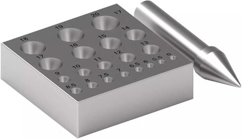 Generic Round Punch Bezel Block Set with Size 5mm-20mm & 17 Degrees with 20 Holes, Silver in Saudi Arabia