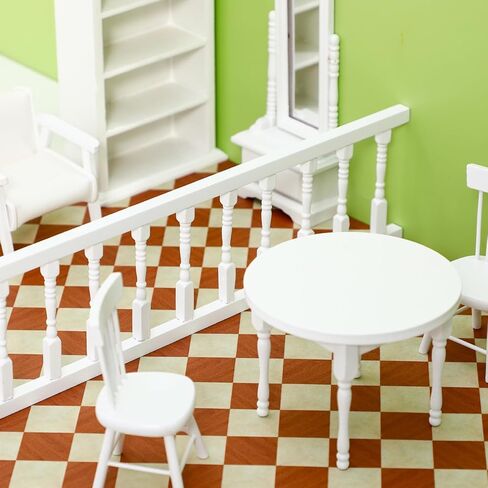 VICASKY Mini White Wooden Dollhouse Railing - 1:12 Scale Miniature Stair Railing & Furniture Decor, DIY Handrail Accessories for Fairy Models (12 Inch)​ in Saudi Arabia