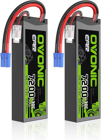 OVONIC 2S LiPo Battery 7200mAh 7.4V 130C RC Battery with EC5 Connector in Saudi Arabia