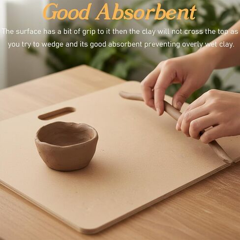 2 Pack Clay Wedging Boards, 12 x 18 Inch Portable Mud Board with Handle, Durable 8mm Thickness Craft Clay Mat for Pottery, Ceramics, Sculpting & DIY Art Projects in Kuwait