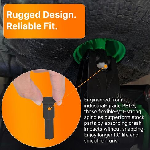SplashNColor Front or Rear Axle Spindle Replacement for Monster Jam Mega Grave Digger RC Truck – Heavy-Duty, Snug Fit, Wobble-Free Repair Part – Rugged & Reliable for Rough Terrain – Black (4 Pack) in Saudi Arabia