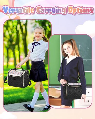 حقيبة تخزين أقلام التحديد لـ 60 قلم تحديد، حقيبة منظمة صغيرة لأقلام التحديد مع مقسم قابل للإزالة وجزء علوي من البولي فينيل كلوريد، حقيبة حمل قلم تحديد محمول مع مقبض وحزام كتف، أسود in Kuwait