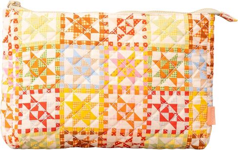 ban.do Quilted Pen and Pencil Case for Adults, Small Zipper Pouch for Office and Art Supplies, Travel Toiletries, Makeup, Patchwork in Saudi Arabia