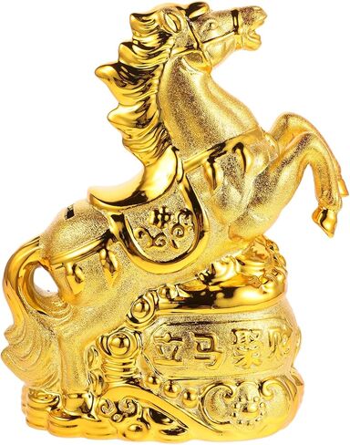 LOGOFUN Ceramic Horse Money Bank with Detachable Coin Slot Zodiac Animal Piggy Bankfor Home Office Decor and New Year Presents in Saudi Arabia