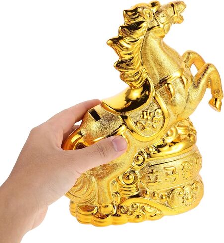 LOGOFUN Ceramic Horse Money Bank with Detachable Coin Slot Zodiac Animal Piggy Bankfor Home Office Decor and New Year Presents in Saudi Arabia
