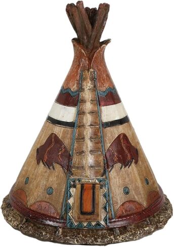 Ebros Gift Rustic Western Tribal Native Indian Teepee Hut with Charging Bison Motif Money Coin Savings Piggy Bank Decorative Figurine Accent in Saudi Arabia