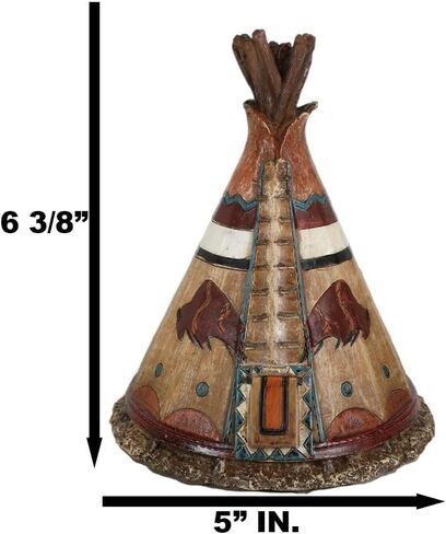 Ebros Gift Rustic Western Tribal Native Indian Teepee Hut with Charging Bison Motif Money Coin Savings Piggy Bank Decorative Figurine Accent in Saudi Arabia