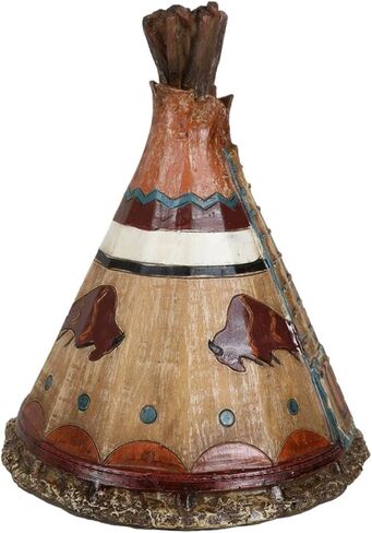 Ebros Gift Rustic Western Tribal Native Indian Teepee Hut with Charging Bison Motif Money Coin Savings Piggy Bank Decorative Figurine Accent in Saudi Arabia