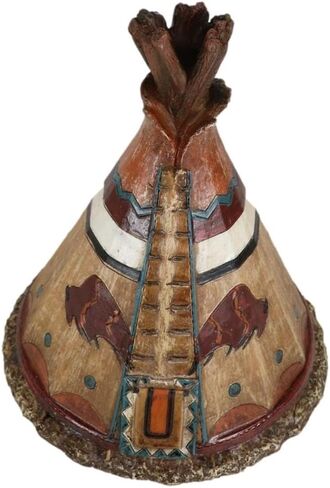 Ebros Gift Rustic Western Tribal Native Indian Teepee Hut with Charging Bison Motif Money Coin Savings Piggy Bank Decorative Figurine Accent in Saudi Arabia