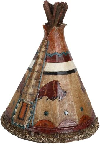 Ebros Gift Rustic Western Tribal Native Indian Teepee Hut with Charging Bison Motif Money Coin Savings Piggy Bank Decorative Figurine Accent in Saudi Arabia