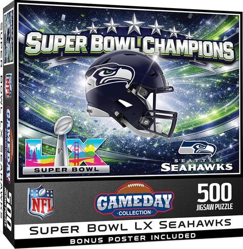 MasterPieces Officially Licensed NFL 1000 Piece Puzzle for Adults and Families - Super Bowl LX Champions - Seattle Seahawks- 19.25"x26.63" in Saudi Arabia