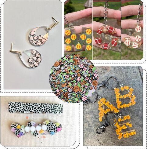 SUNNYCLUE 90G Polymer Clay Slices Ball Cabochon Mini Football Rugby Baseball Basketball Pieces Sports Balls Clay Cabochons Sport Confetti for Nail Art DIY Crafts Party Table Decoration Favors in Saudi Arabia