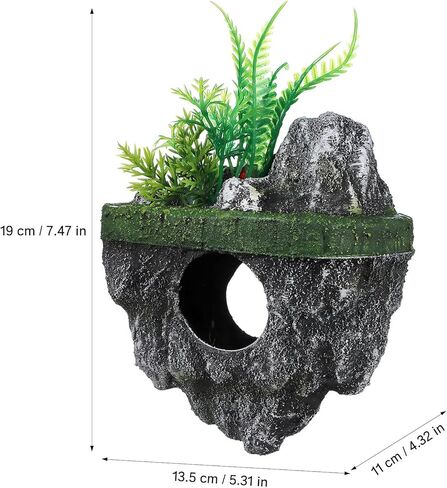 FAVOMOTO Floating Stone Aquarium Decoration, Realistic Fish Tank Ornament and Hideaway Floating Rock Landscape for Fish Shelter and Tank Decor in Saudi Arabia