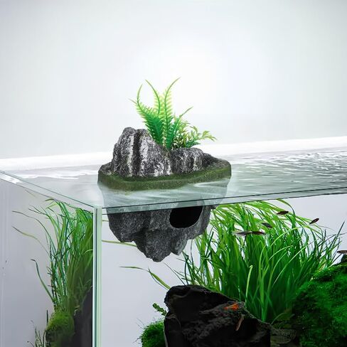 FAVOMOTO Floating Stone Aquarium Decoration, Realistic Fish Tank Ornament and Hideaway Floating Rock Landscape for Fish Shelter and Tank Decor in Saudi Arabia