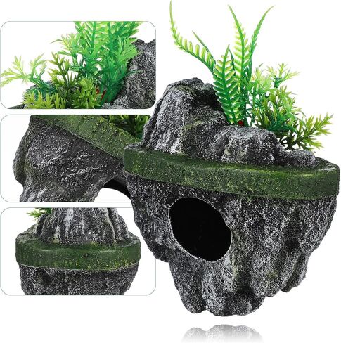 FAVOMOTO Floating Stone Aquarium Decoration, Realistic Fish Tank Ornament and Hideaway Floating Rock Landscape for Fish Shelter and Tank Decor in Saudi Arabia
