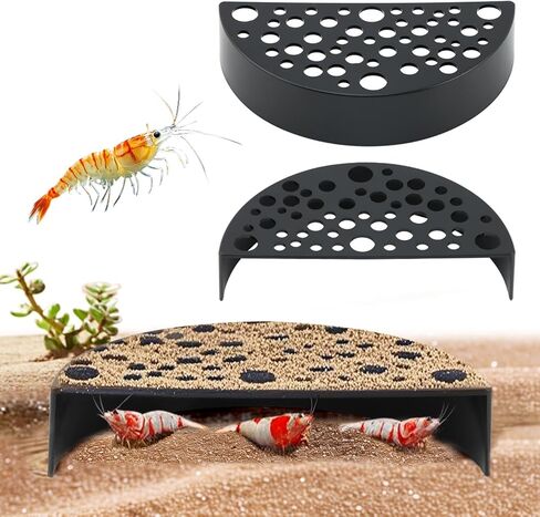2pcs Shrimp Hides for Aquarium,Shrimp Cave ShrimpHideouts, Shrimps Breeding Protector,ShrimpBreeding Cave Shelter Aquarium Tunnel for Fish Tank Accessories Decor(Color:Black, 4.65x2.36x1.02inches) in Saudi Arabia