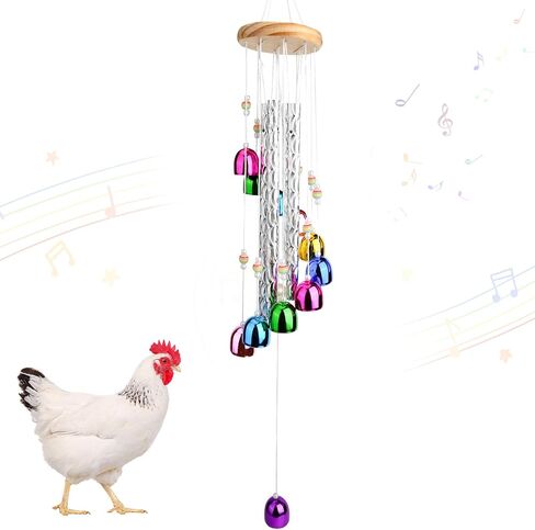 لعبة دقات الرياح الملونة للدجاج، ملحقات حظيرة إثراء الدجاج، لوازم ألعاب لدقات الرياح الخارجية، ديكور معلق للدجاج والطيور والببغاوات وطيور الحب والببغاء in Kuwait