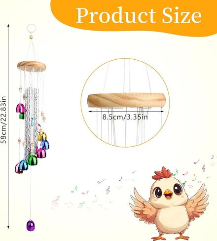 لعبة دقات الرياح الملونة للدجاج، ملحقات حظيرة إثراء الدجاج، لوازم ألعاب لدقات الرياح الخارجية، ديكور معلق للدجاج والطيور والببغاوات وطيور الحب والببغاء in Kuwait