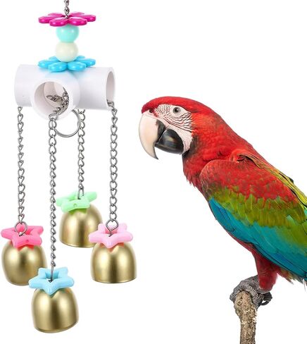 Parrot Bell Toys Bird Parrot Cage Hanging Bells Toys for Budgie, Cockatiels, Conures, and Lovebirds in Saudi Arabia