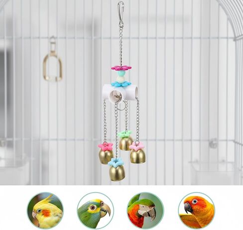 Parrot Bell Toys Bird Parrot Cage Hanging Bells Toys for Budgie, Cockatiels, Conures, and Lovebirds in Saudi Arabia