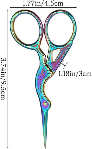 3PCS Small Sewing Scissors 3.74 Inch Sharp Crochet Scissor Stainless Steel Stork Shaped Scissors Shears Comfortable Grip for Embroidery, Fabric, Thread, Knitting, Sewing, Arts & Craft(Colorful) in Saudi Arabia