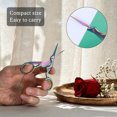 3PCS Small Sewing Scissors 3.74 Inch Sharp Crochet Scissor Stainless Steel Stork Shaped Scissors Shears Comfortable Grip for Embroidery, Fabric, Thread, Knitting, Sewing, Arts & Craft(Colorful) in Saudi Arabia