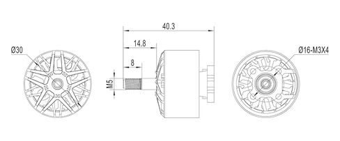 MAD BSC 2412 1900KV Brushless Motor 8S Drone Motor for for 5 Inch Tiny Whoops FPV Racing Drone Quadcopter in Kuwait