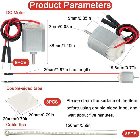 8Pcs 130 Mini DC Motors 1.5-6V 16000RPM Compatible with for Arduino DIY Hobby Projects in Kuwait