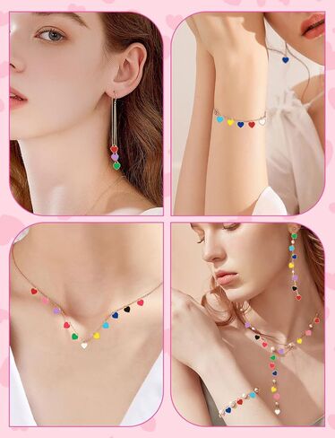 150Pcs Heart Charms for Jewelry Making, Valentine's Day Enamel Charms for DIY Bracelet and Earring (10 Colour) in Saudi Arabia