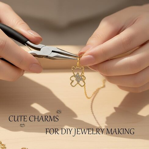 Gold Charms for Jewelry Making Cute Alloy Bowknot Heart Bear Horse Pendants Metal Charms for Bracelets Necklaces Earrings Keychains DIY Crafts in Saudi Arabia