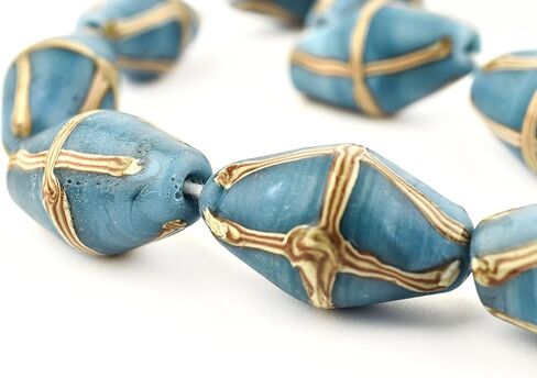 The Bead Chest Java French Cross Beads: Indonesian Glass Trade Beads for DIY Jewelry Making (Turquoise) in Saudi Arabia