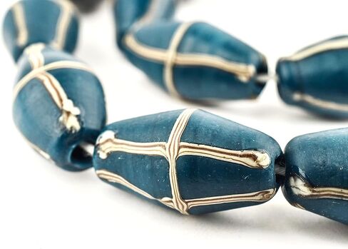 The Bead Chest Java French Cross Beads: Indonesian Glass Trade Beads for DIY Jewelry Making (Turquoise) in Saudi Arabia
