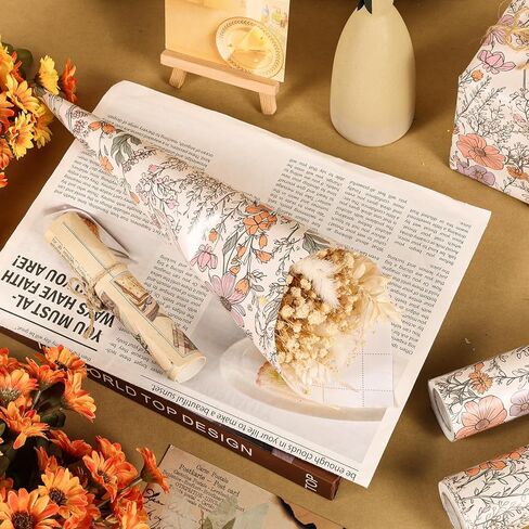 Ywdbzjhs 1 Roll Wildflower Wrapping Paper Mini Roll - 17 In x 33 Ft - Wildflower Garden Floral Gift Wrap Paper for Christmas Birthday Wedding Baby Shower Engagement Bridal Shower in Saudi Arabia