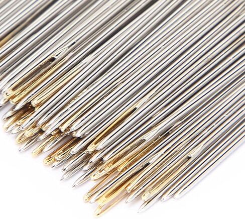 100PCS Cross Stitch Needles, Metal Large Eye Sewing Needles with Storage Box, Embroidery Needles | Cross Stitch Needles | Stitching Needles Set | Darning Needle for Art Craft（#22） in Saudi Arabia