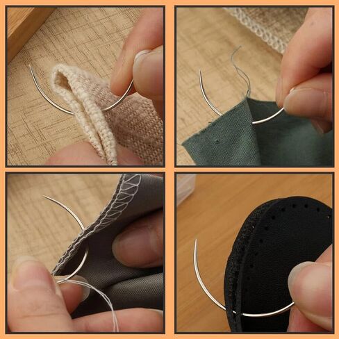 8 Pcs Sliver Curved Lightweight Sewing Needles, C-Type Weaving Upholstery Heavy-Duty Hand Sewing Repair with Sharp Tips for Carpet Leather Canvas Repairing Blocking Knitting Modelling Crafts in Kuwait