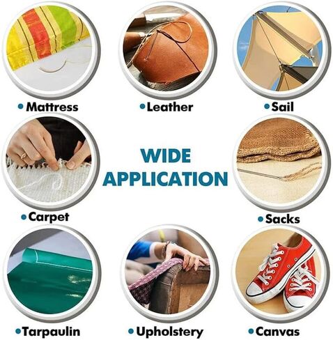 8 Pcs Sliver Curved Lightweight Sewing Needles, C-Type Weaving Upholstery Heavy-Duty Hand Sewing Repair with Sharp Tips for Carpet Leather Canvas Repairing Blocking Knitting Modelling Crafts in Kuwait